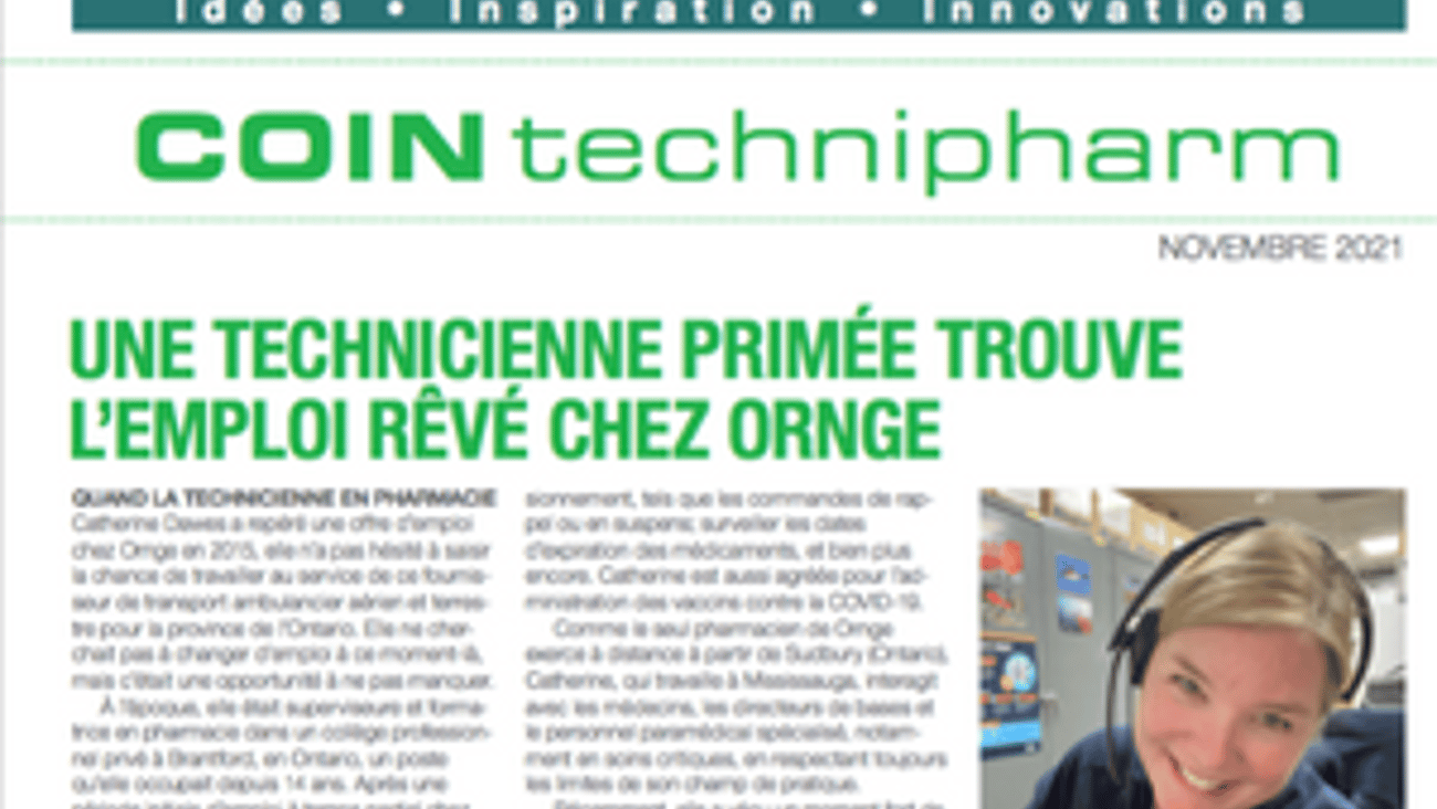 Édition de novembre 2021 du Coin Technipharm