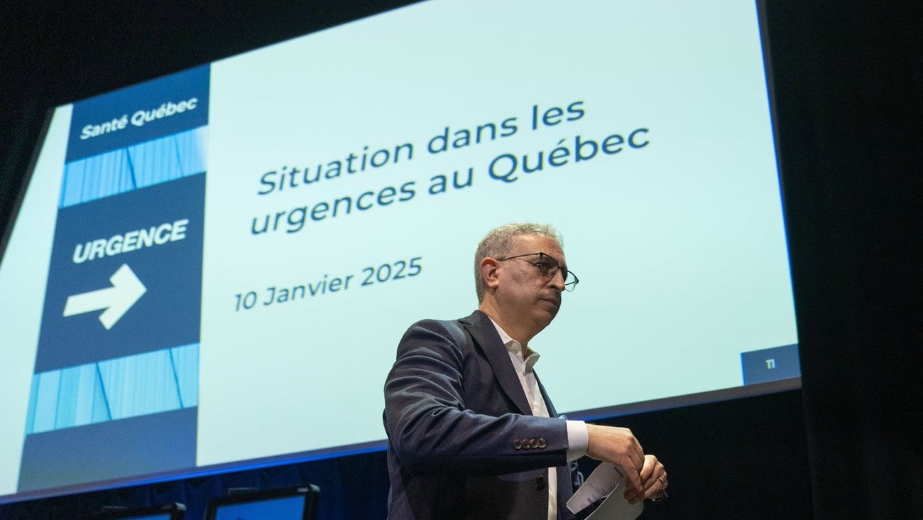 Frédéric Abergel, vice-président exécutif aux opérations et à la transformation à Santé Québec. lors d'une conférence de presse à Montréal le 10 janvier 2025. LA PRESSE CANADIENNE/Christinne MuschiFrédéric Abergel, vice-président exécutif aux opérations et à la transformation à Santé Québec. PC/Christinne Muschi