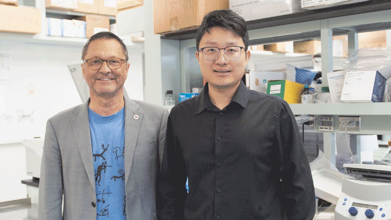 Les travaux du docteur André Veillette et de l'étudiant Jiaxin Li représentent une percée importante dans le domaine de l'immunothérapie. (Photo: IRCM)