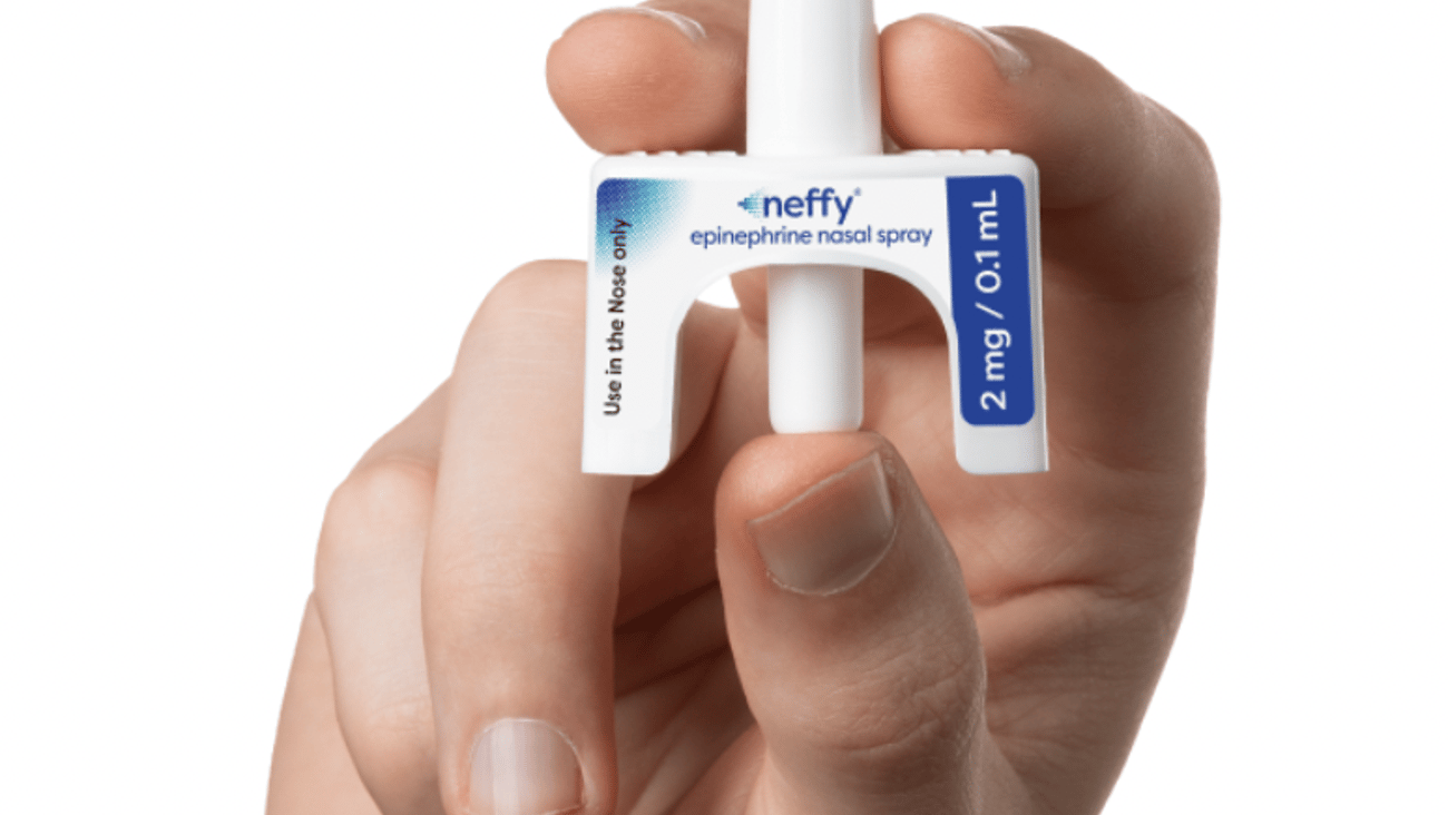 Le neffy, premier vaporisateur nasal d'épinéphrine sans aiguille pour l'anaphylaxie. (Photo ALK Canada)