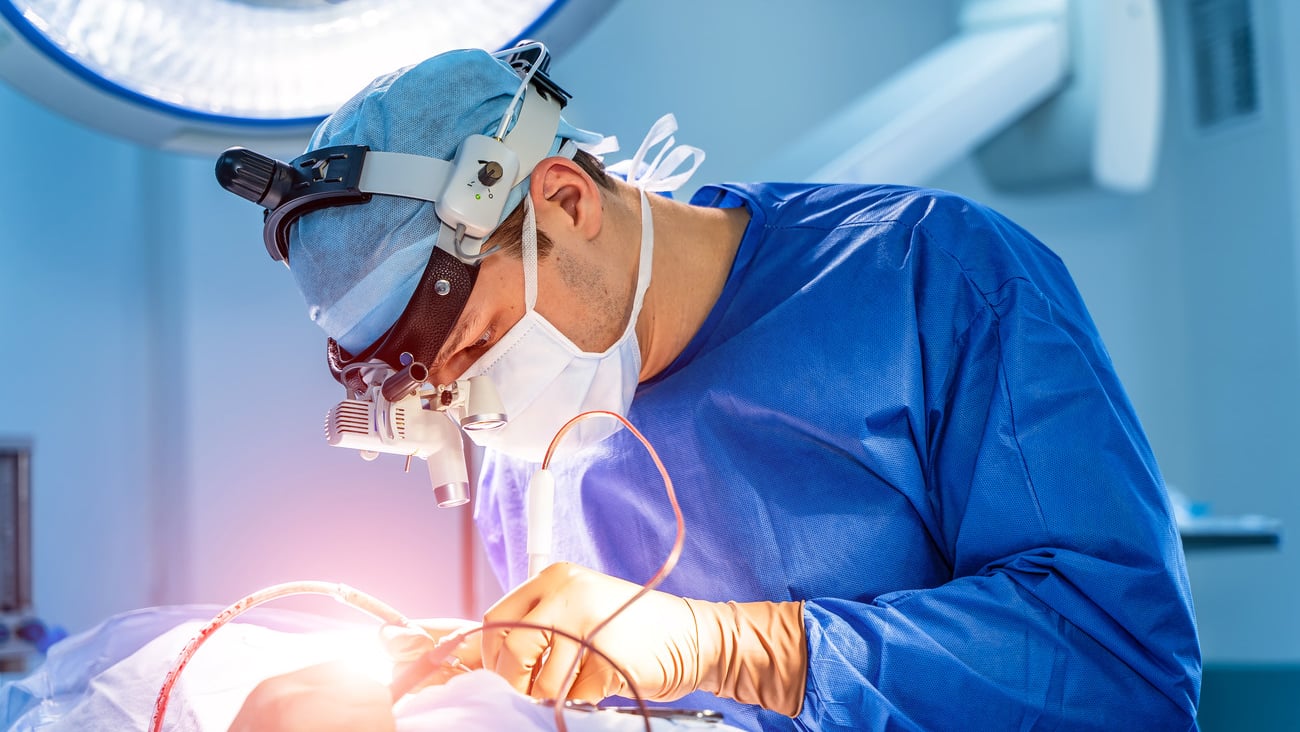 Surgeon at work in operating room. Modern equipment in operating room. Medical devices for neurosurgery.; Shutterstock ID 1748351153
