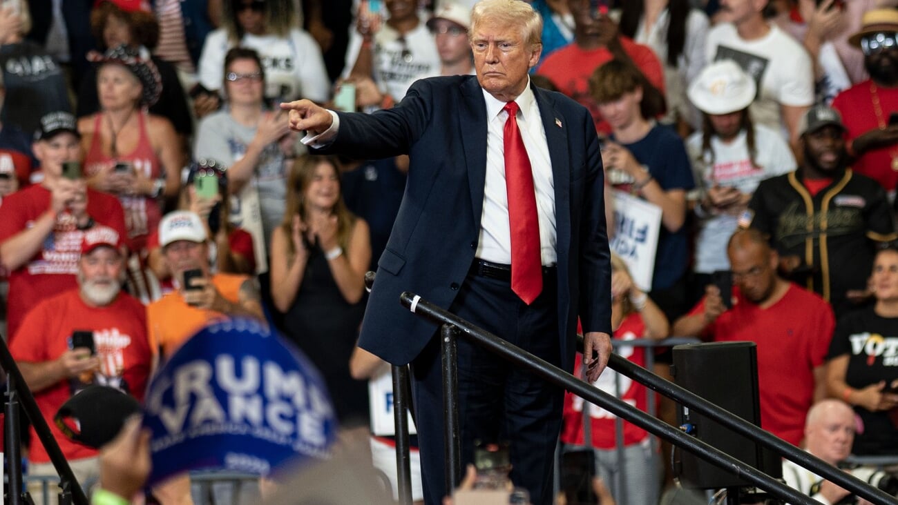 Former president of the USA Donald Trump – VP nominee, J.D. Vance rally, Atlanta, GA, August 3, 2024. Photo by Phil Mistry; Shutterstock ID 2499200151