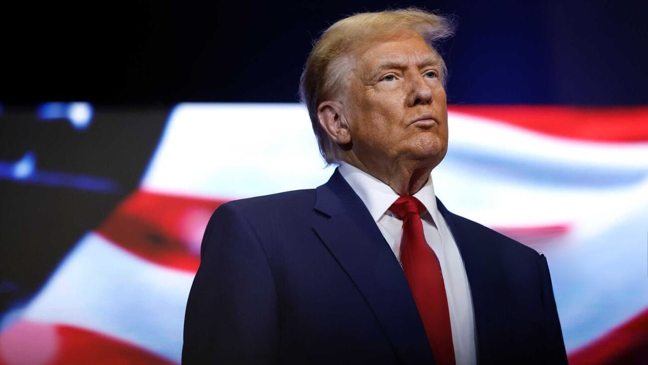 ZEBULON, GEORGIA - OCTOBER 23: Republican presidential nominee, former U.S. President Donald Trump looks on during a roundtable with faith leaders at Christ Chapel on October 23, 2024 in Zebulon, Geor; Shutterstock ID 2543144643