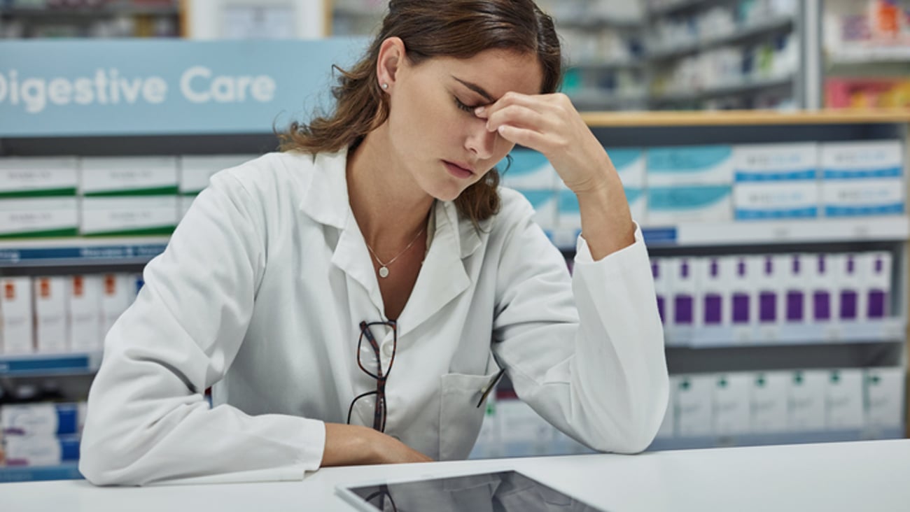 pharmacienne fatiguée 