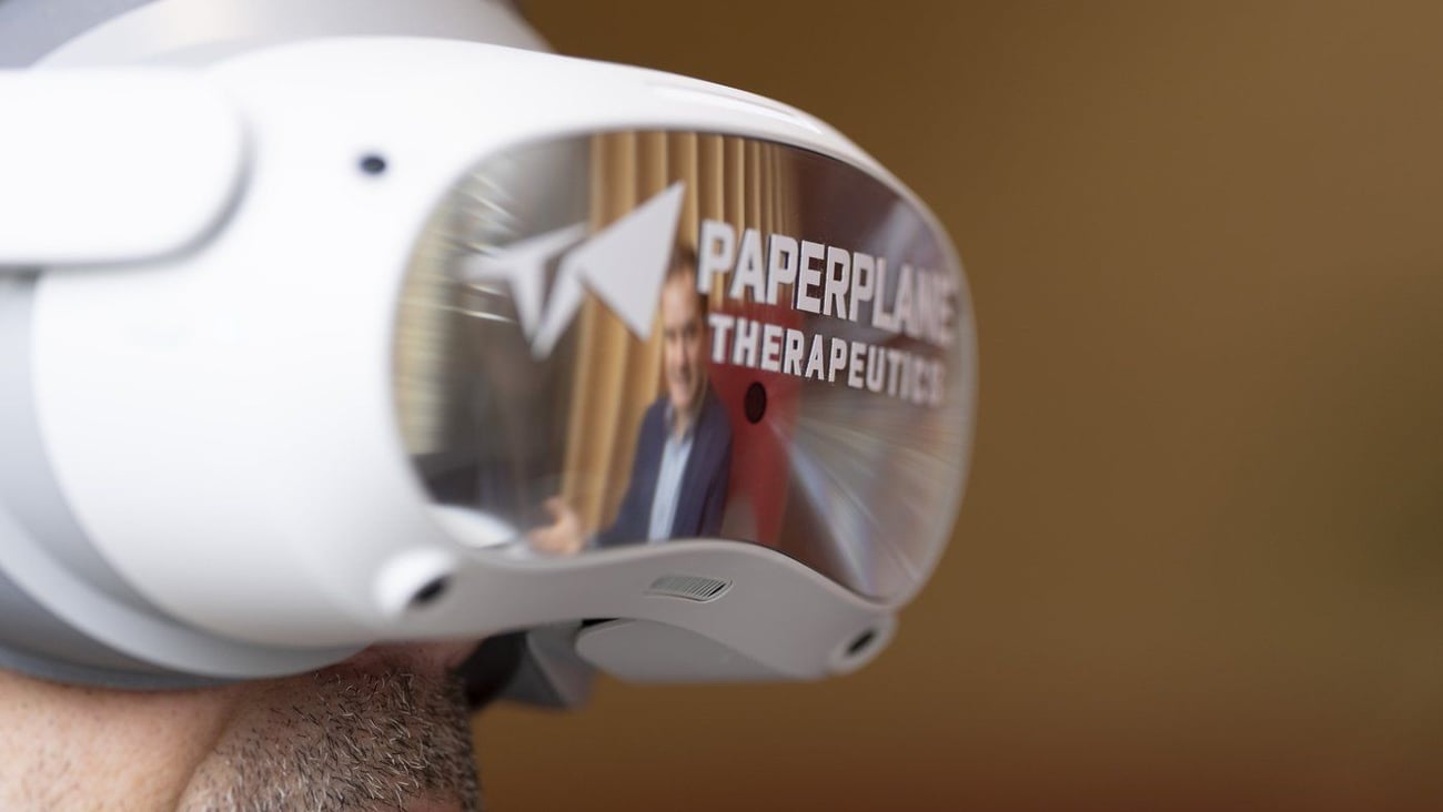 Un casque de réalité virtuelle de l'entreprise Paperplane Therapeutics. Crédit: PC/Christinne Muschi