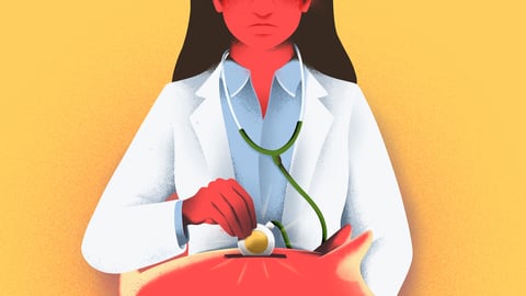 Médecin avec une tirelire