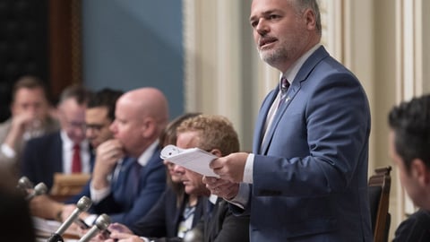 e ministre responsable des Infrastructures, Jonatan Julien, à la période des questions du 12 juin 2019. PC/Jacques Boissinot