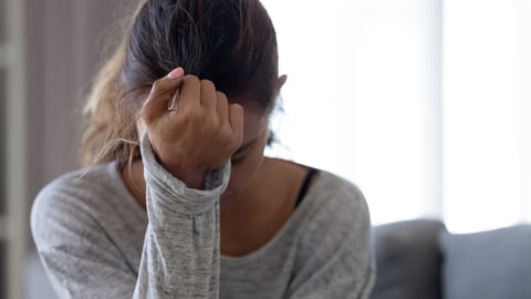 Depressed upset young woman feeling hurt sad stressed troubled with unwanted pregnancy, regret mistake abortion, having headache or drug addiction, suffer from grief dramatic bad problem concept; Shutterstock ID 1463204258