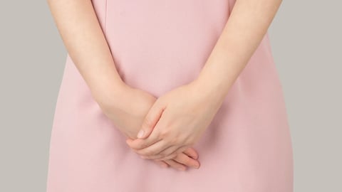 Woman hands holding her crotch suffering from pelvic pain or itchy. Gynecological problems include menstrual disorders, urinary incontinence, genital tract infections, STDs or ovarian cysts.; Shutterstock ID 2164875657