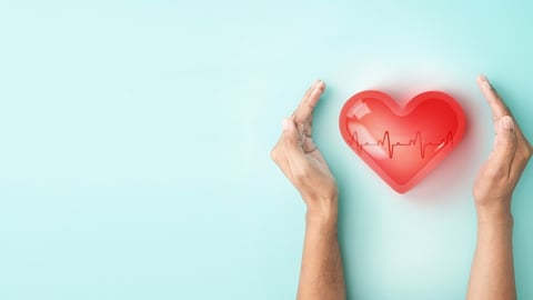 Hand hold 3d transparent heart shape with cardiogram, heart disease awareness campaign, cardiovascular health, Stroke Prevention, hypertension (high blood pressure) for heart disease concept; Shutterstock ID 2237253833