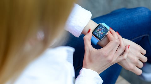 BOLOGNA, ITALY - MAY 17, 2015: One girl wears the apple watch; Shutterstock ID 281727896