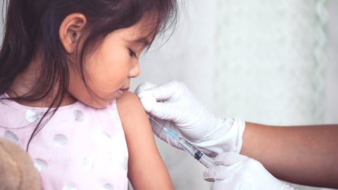 Doctor injecting vaccination in arm of asian little child girl,healthy and medical concept; Shutterstock ID 670323148