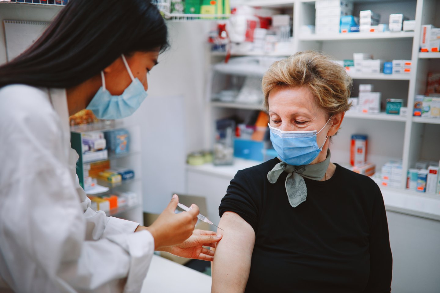 woman being vaccinated
