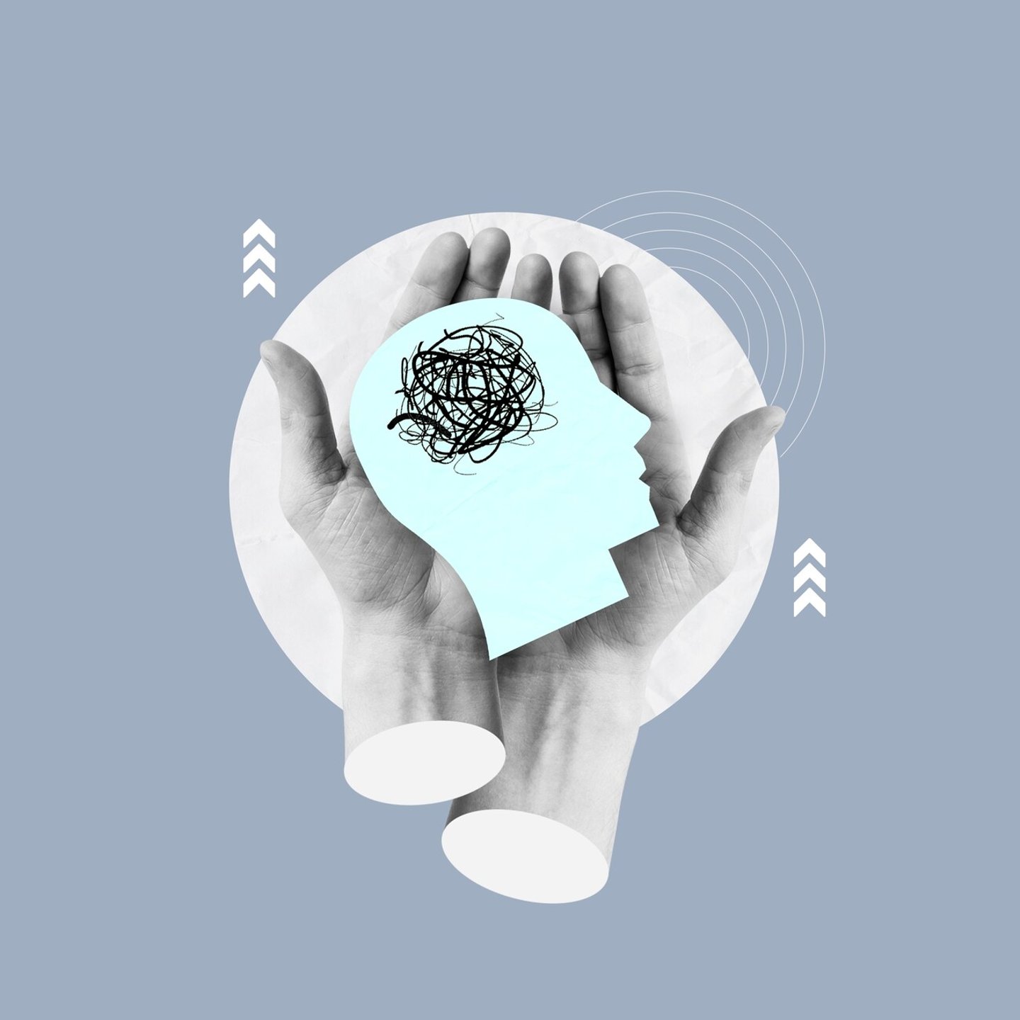 Hands holding human head, attention deficit hyperactivity disorder, ADHD symptom, mental health, confused mind, Mental health, attention deficit hyperactivity disorder, healthcare and medicine, mental; Shutterstock ID 2373796249