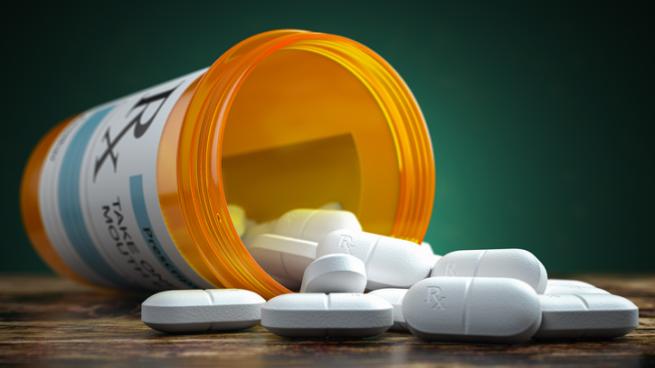 Médicament dans un flacon 